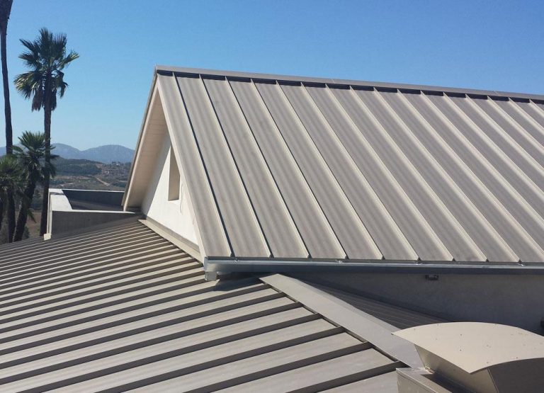 Striated metal roof panels