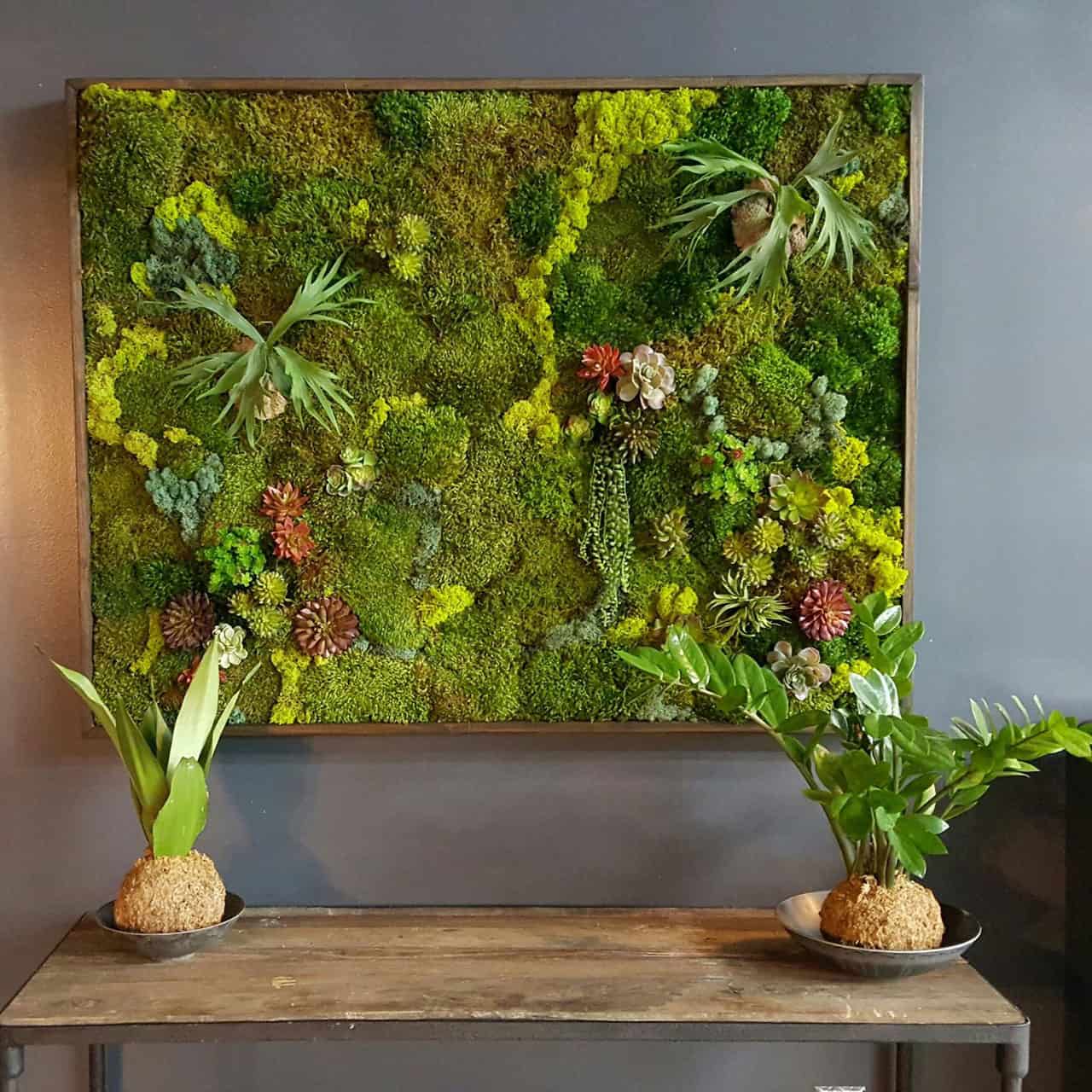Moss wall in office